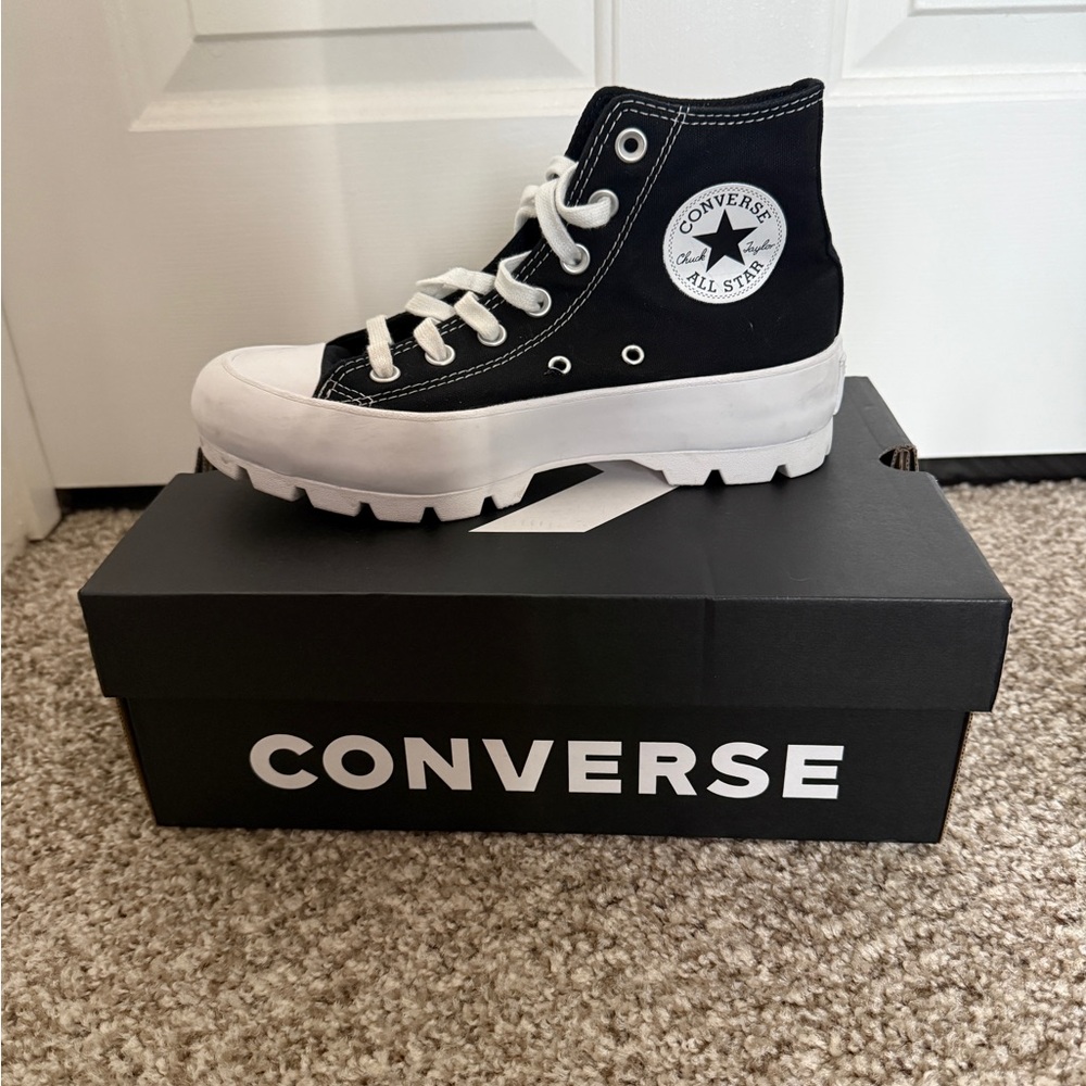 Converse Black and White High-Top Sneakers - Picture 3 of 4